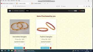 Intimation Jewellery Shopping Cart - AddtoCart