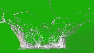Green Screen Water splash  Water drop dipping slow motion background video effect 2