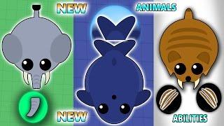 MOPE.IO 3 NEW ANIMALS & NEW ABILITIES! Elephant, Sabertooth tiger & Blue Whale! (Mope.io)