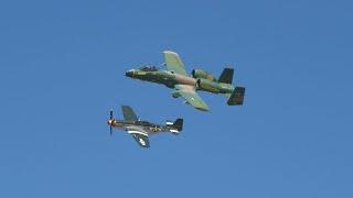 A-10 and P-51. Friday Reno Air Races. 4K 60fps. 2023.