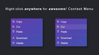 Custom Right Click Context Menu in HTML CSS & JavaScript