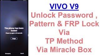 VIVO V9 1723 Password,Pattern & FRP (Google Account) Lock Remove Done Via TP Method With Miracle Box