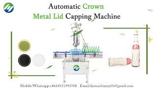 Automatic Crown Metal Lid Capping Machine | Glass Bottle Sealing Equipment