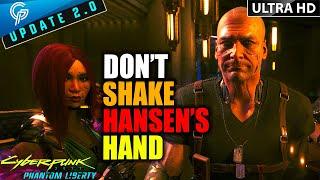 What Happens If V DOES NOTHING When Hansen Tries To Shake Hands | Cyberpunk 2077 PHANTOM LIBERTY