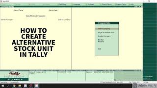 How to create alternative stock unit in Tally in Malayalam