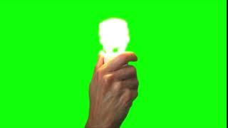 Light bulb on green screen - Chroma Key - No Copyright
