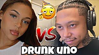 Bottle Girl Pulls Up @ 3am on LiveStream to Play Drunk Uno !