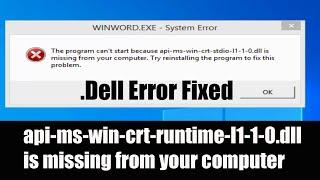 api-ms-win-crt-stdio-l1-1-0. dll is missing from your computer | dll missing file error fix