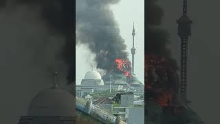 Kubah Masjid Jakarta ISLAMIC CENTER Jakarta Utara terbakar