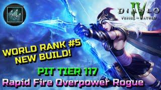 WORLD RANK #5 - Rapid Fire Overpower Rogue - Season 6 Endgame in Diablo 4 Vessel of Hatred