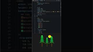 Creating a Simple PINE TREE  with NIGHT VIEW  using CSS | HTML & CSS | CSS Tricks #shorts