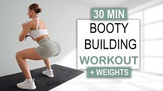 30 Min BOOTY BUILDING WORKOUT + Weights |  Grow your Glutes | No Jumping, No Repeat
