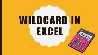 How to Use Wildcard Characters in Excel