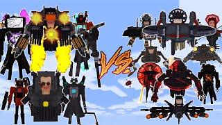 WHAT HAPPENS WHEN TITAN MAN AND TIAN TOILET FIGHT TITAN ASTRO IN MINECRAFT PE MOD/ADDON BATTLE