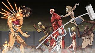 Part 2 of Eren, Levi, Mikasa, Armin vs Armored Titan, Female Titan, Jaw, Warhammer - Attack on Titan