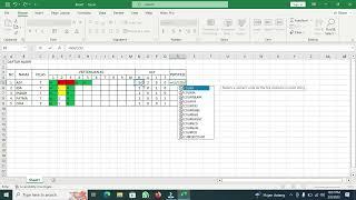 cara membuat persentase kehadiran di excel #short