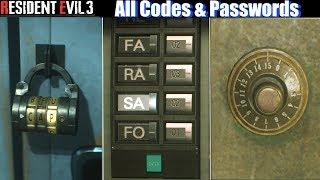 RE3 Locker Codes & Safe Combinations - Resident Evil 3 Remake PS4 Pro