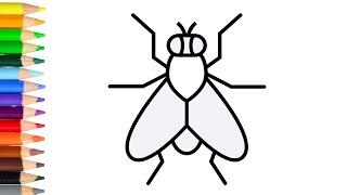 How to draw a fly easy learn drawing step by step with draw easy