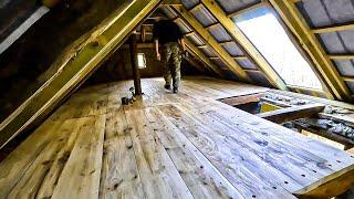 Installing a Wooden Floor in my OFF-GRID Stone Cabin, ep. 09.