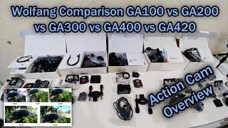 Wolfang Action Camera Comparison GA100 vs GA200 vs GA300 vs GA400 vs GA420 Review With Live Footage