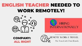 TEACH ENGLISH ONLINE, WORLDWIDE via Skype/ International work from home job! (All Right)