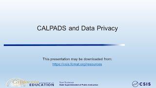 CALPAD Data Privacy Training