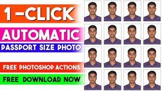 1 Click Automatic Passport Size Photo in Photoshop Actions ⏬