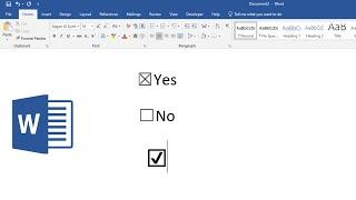 How to insert check box into MS Word and change the symbol to check-mark