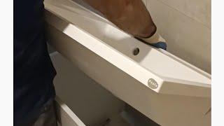 Установка раковины под стиральную машину, Installing the sink under the washing machine