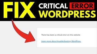 There has been a critical error on this website || in WordPress using hosting cPanel or FTP