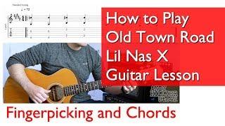 How to play Lil Nas X - Old Town Road Guitar Lesson tutorial TAB