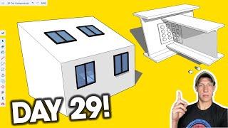 Learn SketchUp in 30 Days DAY 29 - CUT OPENINGS and Glue To with Components!