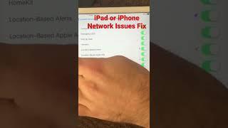 iPad or iPhone Network Issues Solution Fix #apple #iphone #ipad #tipsandtricks