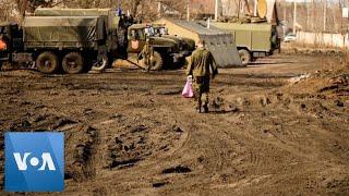 Russian Military Filmed Near Ukraine Border