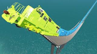 Epic Long Train Jump Fails | BeamNG Drive