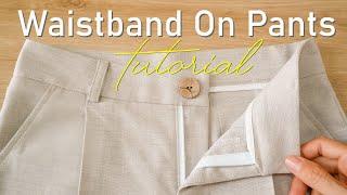How To Draft And Sew A Waistband On Pants For Beginners | Sewing Technique | Thuy Sewing