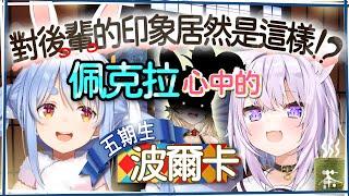 【兎田ぺこら/猫又おかゆ】「對後輩的印象居然是這樣!? 佩克拉心中的五期生波爾卡」【vtuber中文翻譯】