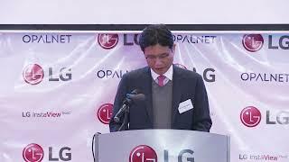 Sa Nyoung Kim, the MD LG East Africa, during launch of Energy Saving LG Instaview refrigerators