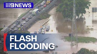 Flash flooding sweeps northern Brisbane | 9 News Australia