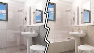 Small bathroom 3d model and Vray render – Sketchup tutorial timelapse