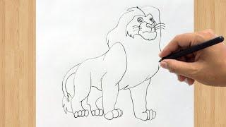 How to Draw Simba The Lion King | Easy Simba Drawing Step by Step