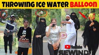 Throwing Ice Water Balloon Prank best Reaction 