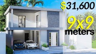 (9x9 Meters) Modern House Design | 3 Bedrooms House Tour