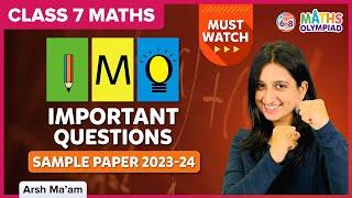 IMO - Important Math Olympiad Questions | Official Sample Questions 2023-24 | Class 7