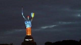 Ukraine's Iconic 150 Tonne Motherland Monument Gets a Makeover for Eurovision