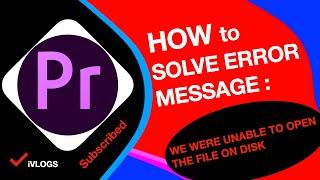 How to fix .MOV file error in Adobe Premiere