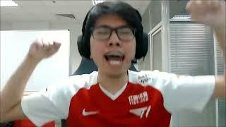 "T1 celebrate as ESL One Champion" master kuku of SEA Dota 2