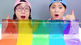 Rainbow Dessert Jelly Gummy Food Mukbang DONA