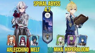 C0 Arlecchino Melt & C6 Mika Hyperbloom | Spiral Abyss Version 4.7 | Genshin Impact