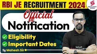 RBI JE Recruitment 2024 | Eligibility Criteria | RBI Junior Engineer Recruitment 2024 | Mahesh Sir